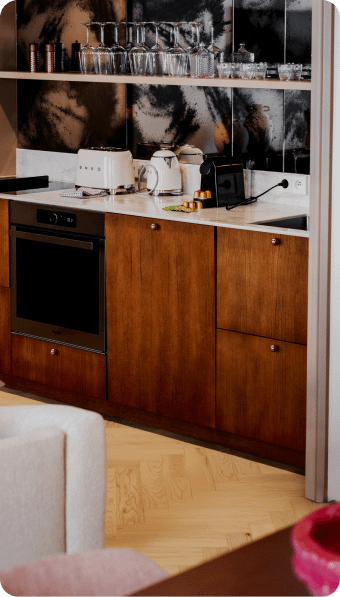 Stylish interiors in Marais neighborhood apartment